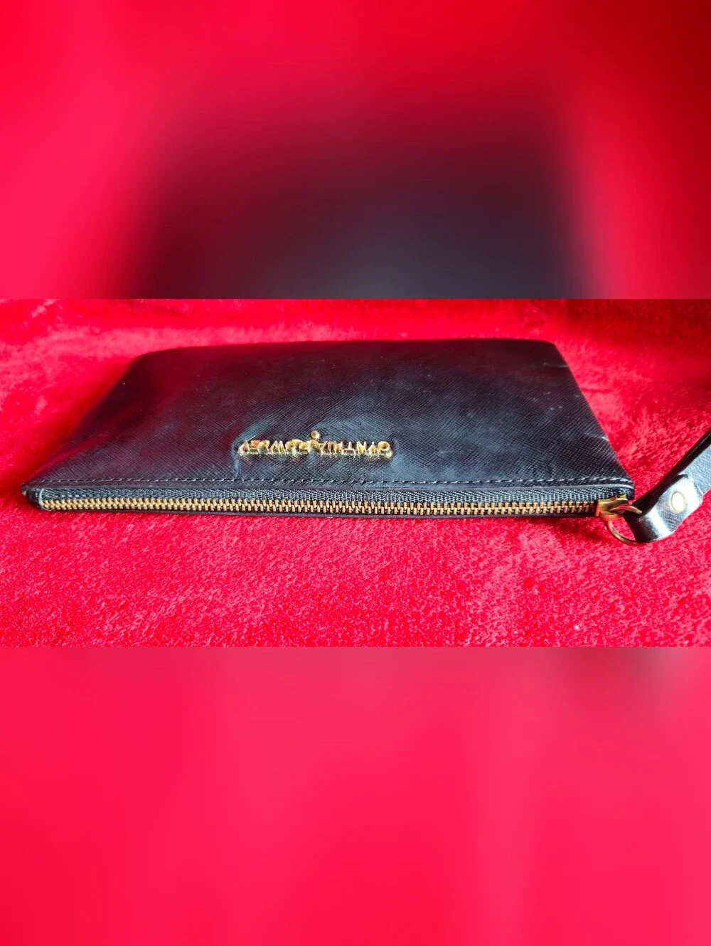 Cynthia Rowley Black Leather Wristlet